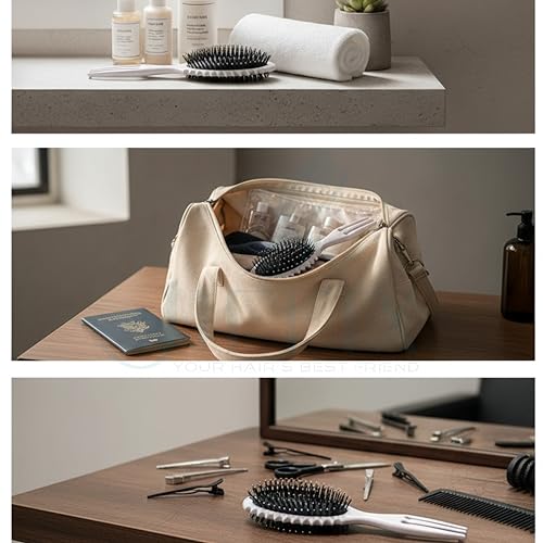 Image of Curly Hair Detangling Brush for Curly, Wavy & Frizzy Hair (Beige)