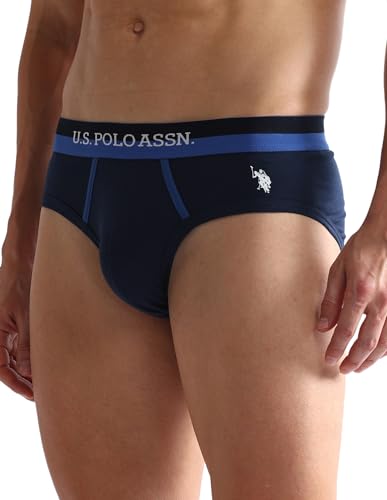 Image of U.S. Polo ASSN. Mens OET07 Dual Tone Cotton Stretch Underwear Briefs - Pack of 3