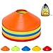 35/65/105 Pack Agility Soccer Cones for Training, Reusable Sports Cones for Drills with Mesh Bag, Training Cones for Soccer Practice, Football, Basketball - Disc Cones Training Equipment（5 Color）