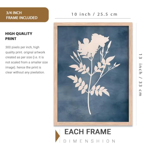 Image of kotart Aesthetic Botanical Art Home Decoration Painting | Floral Paintings With Frame For Living Room Bed Room Hotel Wall Decor Digital Reprint Set of 3 (10X13 inch)