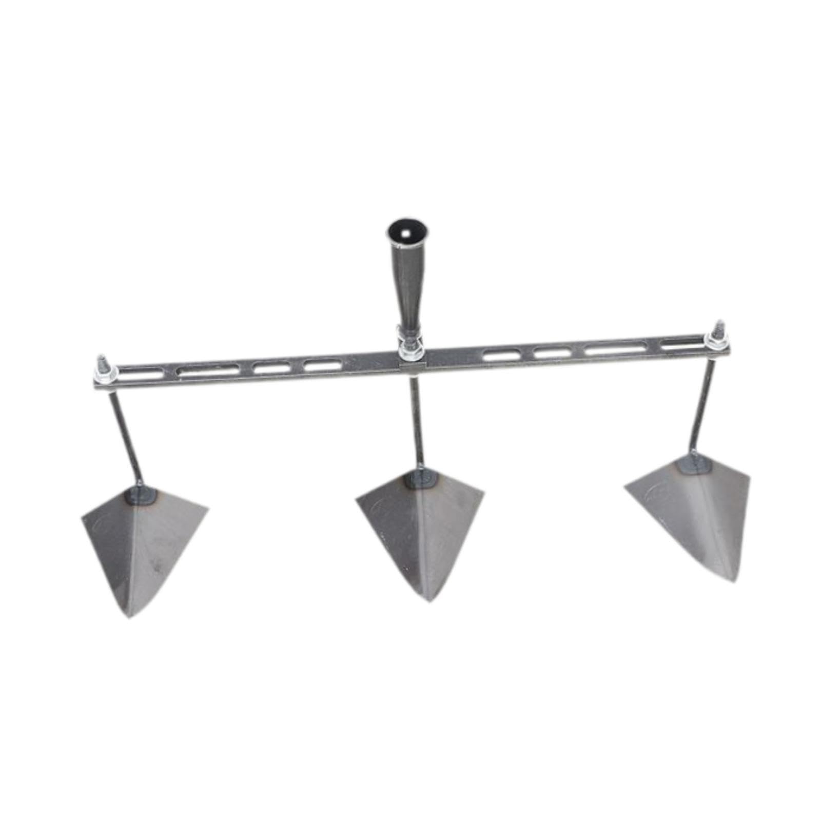 Milageto de jardín con Cabeza Triangular, Manual de Acero para Patio, Herramienta agrícola con espaciado Ajustable para Principiantes, jardineros y, 60cm Tres Cabezas
