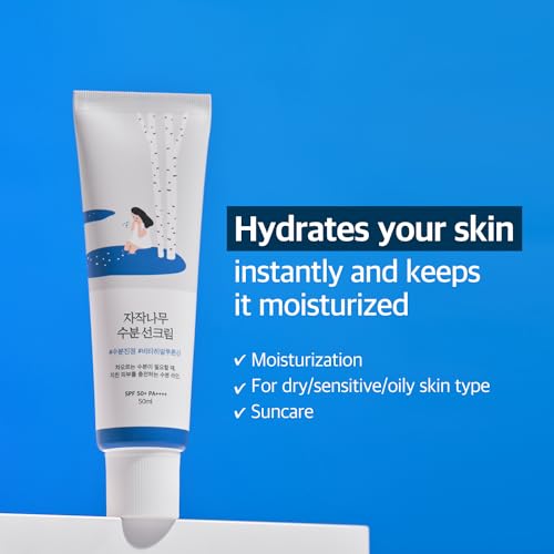 ROUND LAB Birch Juice Moisturizing Sunscreen (SPF50+ PA++++) | A moisturizing sunscreen, No White Cast, Strong UV Protection, Moist Essence Type, Ocean Friendly-Reef Safe (1.69fl.oz) - Thumbnail 2