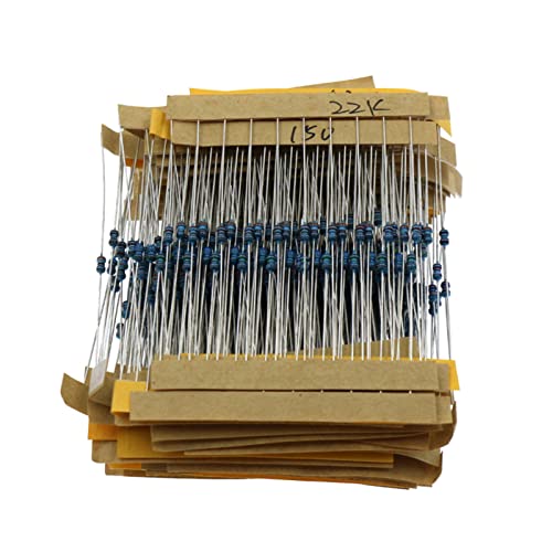 LIANGYAN 640pcs 1 / 6W 1% Kit de resistores de filme de carbono 1 Ohm - 10M Ohm Resistores de metal