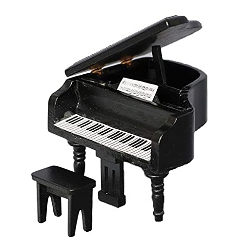 Miniature Piano for Dollhouse Furniture Upright Grand Piano with Stool