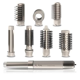 Cecotec Spazzola Ad Aria Calda Ceramiccare Airglam Champagne. 1400 W, Multifunzione 8 In 1, Ricciolo, Pettine, Asciuga ed Elimina L'Effetto Crespo, 3 Velocità, 3 Temperature, Rivestimento Ceramico.