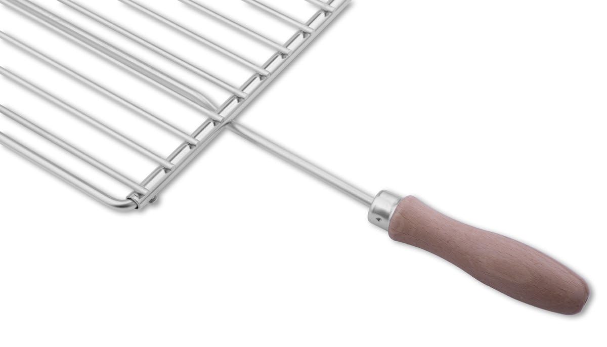 Rejilla barbacoa inox ajustable 60–70 × 37 cm con asas