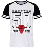 PALLAS Hombres de Chicago Bulls Baloncesto Deporte Camiseta White Sleeve Black Medium