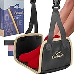 Portable Airplane Foot Hammock for Plane Travel with Memory Foam & Hardboard for No Feet or Leg Clashing - Long Flight Air Travel Essentials to Relax Feet Rest Flying Overseas by Beswalt (Black)