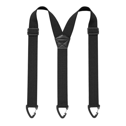 Image of Suspenders for Men Black, Professional Elastic Braces with Strong Clips, Durable Support for Work and Formal Wear, Adjustable Design for Daily Comfort, Black Color Polyester Material