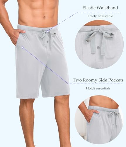 Image of CF Mens Pajama Shorts Bamboo Rayon & Cotton Sleep Shorts Lightweight Pants