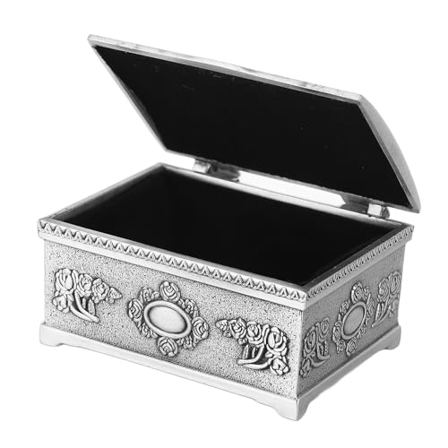 Joyero De Metal Rectangular Vintage, Pequeña Caja De Almacenamiento De Joyería, Adecuado Para Anillos, Pendientes, Collares, Caja De Almacenamiento De Cofre Del Tesoro, Caja De Regalo Conmemorativa De