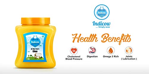 Image of Indicow Organic Dairy Foods A2 Desi Cow Ghee Recognized by Startup India (2 Packs of 1 L)