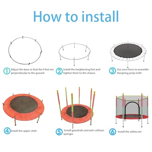 Ccarzzi Trampoline 4.6FT/140CM Toddler Trampoline Round with Safety Enclosure Net, Indoor & Outdoor Playset for Boys & Girls Aged 1-8 - Image 6