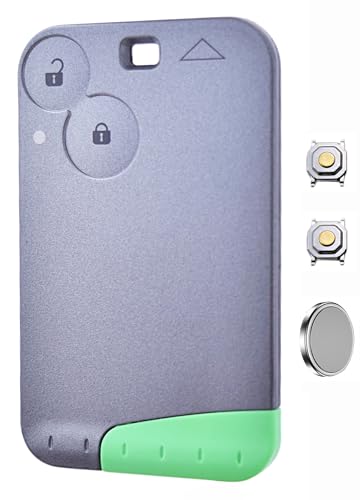 ANGOFIZ Coque Clé Carte 2 Boutons Compatible avec Renault Laguna 2 Espace 4 Vel Satis + 2 Boutons Poussoir Switch + Pile