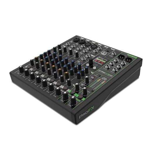 Mackie ProFX10 GO Mezclador de audio analógico de 10 canales con Bluetooth, modos de grabación USB-C, efectos GigFX+, preamplificadores ónix, ecualizador, compresión, hasta 8 horas de duración de la