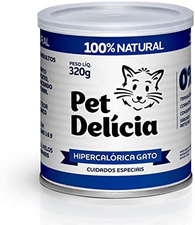 Pet Delícia Hipercalórica Gato 320g, Alimentação Natural para Gat...