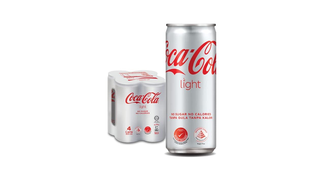 Coca-Cola Light Soft Drink, No Sugar No Calories, Can, 320ml X Pack of 4, (From Vietnam) Get Flavourito Kunafa Chocolate 20g Absolutely Free From DECADENT FOODS-picture-25