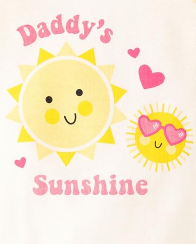 The Children's Place Baby Girl's and Newborn 100% Cotton Sleeve Top and Shorts 2 Piece Pajama Set2