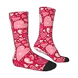 Gnhkmw Valentine's Hearts Women Funny Casual Socks, Crazy Novelty Crew Dress Socks Birthday Anniversary Holiday Gifts(One Size)