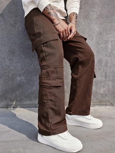 Image of URBAN POCKETS Jeans for Men | Denim Cargo Pants with Relaxed Fit & Utility Side Pockets (2-D-Pocket-U03-U05)