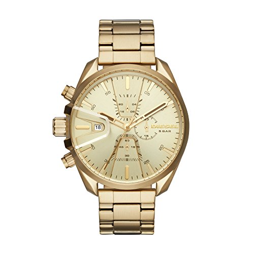 Preisvergleich Produktbild Diesel Herrenuhr Ms9 Chrono, Chronographenwerk, 47mm goldenes Edelstahlgehäuse mit Edelstahlarmband, DZ4475