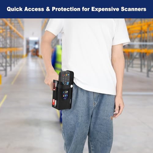 Image of Barcode Scanner Holster, Universal Scanner Holster Pouch for Gun Grip Mobile Computers, Handheld Bar Code Scanners, Belt Loop Clip Attachment Fits for Zebra Scanner MC3300 /3200 /3100 /3000 /3400 /3450