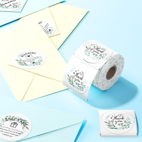 Image of 2'' Round Thermal Labels, 500pcs Circle Thermal Printer Label, Multi-Purpose for DIY Logo Design, Name /Price Tag, Address, QR Code, 750 Labels /Roll