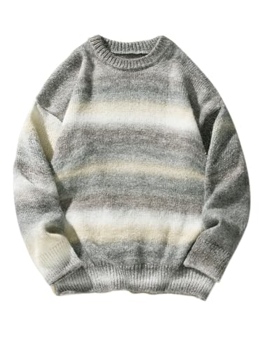 Men's Graphic Oversized Sweater Unisex Knit Aesthetic Sweaters Streetwear Casual Tunic Pullover Jumper