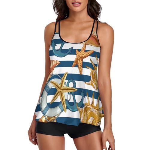 Maillot de bain tankini femme avec short de garçon et robe de plage Etoile De Mer