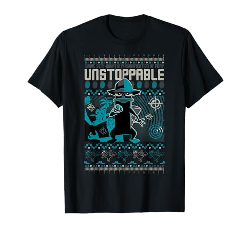 Disney Phineas And Ferb Unstoppable Perry Poster T-shirt, Preto, S
