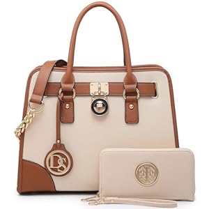 Dasein Women Handbags Top Handle Satchel Purse Shoulder Bag Hobo Bag Work Bag Set 2pcs