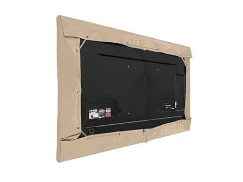 Covermates Outdoor TV Cover – Weatherproof & Water-Resistant Protection for Patio Televisions, 12-Gauge Vinyl, Locking Drawcord, All-Weather Outdoor TV Cover, 50-54 Inches, Classic Tan