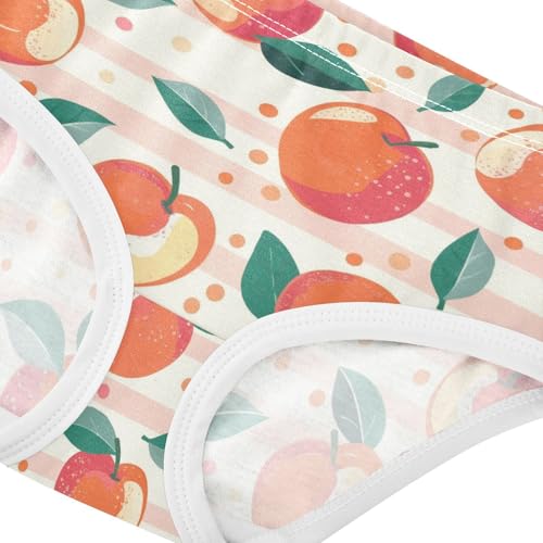 Wusikd Peaches Girls' Underwear Cotton Polka Dots Stripes Girls Briefs Soft Toddler Underwear 2T4