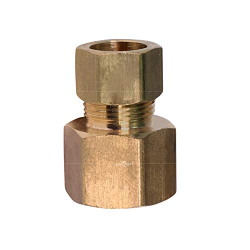 highcraft D66S-3812-OM - Adaptador de compresión hembra para tubo reductor de 3/8 pulgadas OD. COMP X 1/2' FIP de latón sin plomo