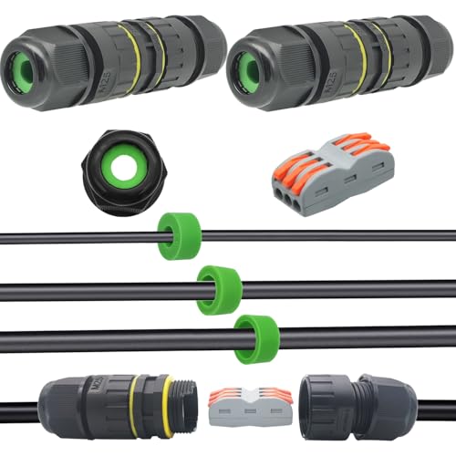 CTRICALVER Waterproof Junction Box Outdoor Cable Connector New IP68 Connector External Sleeve Coupler 5mm-14mm (Pack of 2)