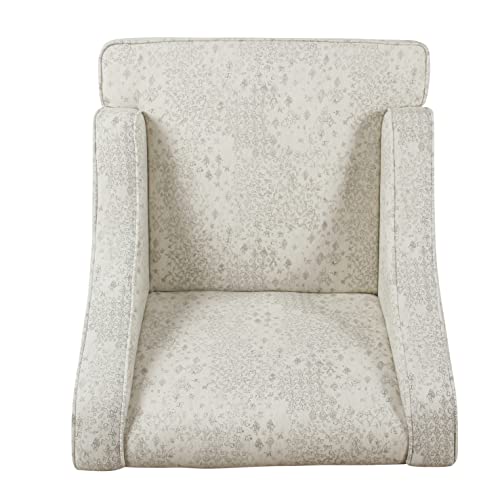 Image of HomePop Classic Swoop Arm Accent Chair - Cream & Gray Vintage Stencil