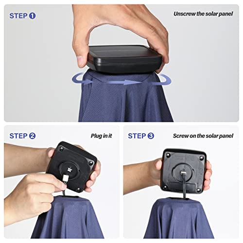 Simple Deluxe 9' Solar Umbrella 32 Led Lighted Patio Umbrella Table Market Umbrella With Push Button Tilt/Crank Outdoor Umbrella For Garden, Deck, Backyard And Pool, Dark Blue #TOP2