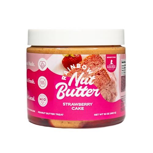 Rainbow Nut Butter, Strawberry Cake Peanut Butter, Spread, Treat, Snack,
