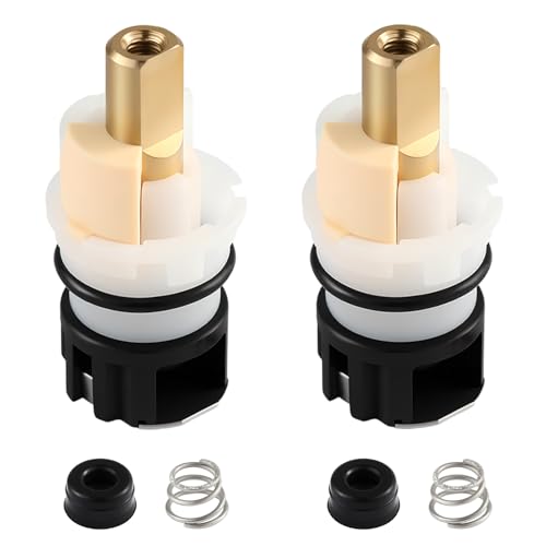 2 Pack RP25513 Faucet Stem Replacement Compatible with Delta Two Handle Faucet and RP24096 Faucet Cartridge Repair Kit with RP24097 Turn Stop 1/4 and 2 RP4993 Seat and Spring