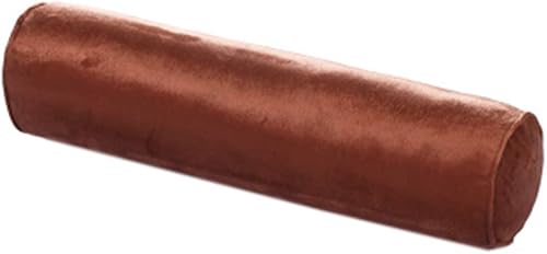 Miniatura 5 de Almohada de cuello cilíndrico suave de terciopelo, almohada cervical larga, lavable, almohada redonda para cuello, piernas y rodilla (Mauva pálido