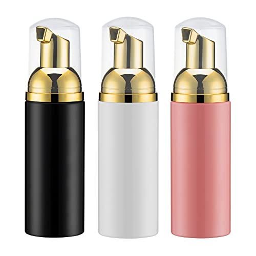 Travel Foam Pump Bottle, 2oz Small Size Foaming Soap Dispenser 3Pack 3Color
