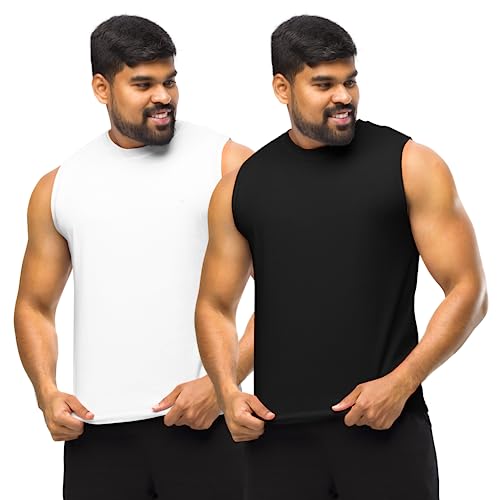 Image of Prime Plus Sleeveless Tshirt for Men, Dry Fit Polyester Fabric, Extra Stretchable, Quick Dry Round Neck Tank Top Men, Gym Vest, Basketball Jersey, Sando for Men Gym