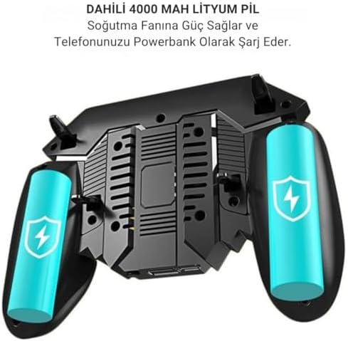Coofbe 4000 Mah Bataryalı 6 Parmak Telefon Soğutucu Nişan Tetik Tuşu Profesyonel Mobil Oyun Konsolu - Görsel 6