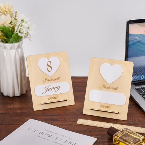 Image of FINGERINSPIRE 2 Set Announcement Pregnancy Signs Wooden Baby Announcement Sign Pregnant Baby Announcement Board Wood Sign for The Announcement of Your Pregnancy Or Baby's Birth Gifts for New Parents