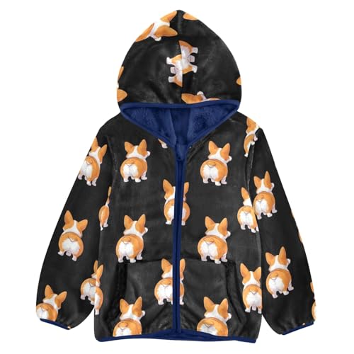 CHIFIGNO Cute Dogs Black Toddler Snow Jacket, Toddler Boy Hooded Jacket Warm for Fall Winter Spring 3T
