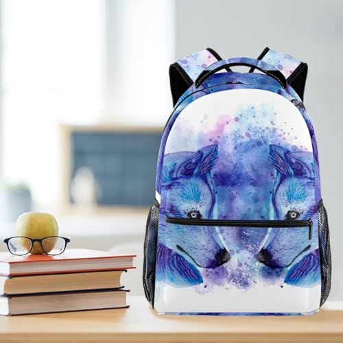 Sac de voyage décontracté loup multicolore résistant pour ados