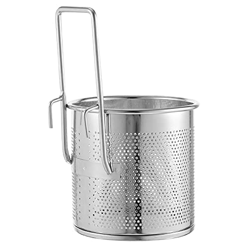 Luxshiny Colino per Pasta in Acciaio Inox, per Scolare Spaghetti Gnocchi con Manico, 17x10x10cm, Insert per Pentola, Fornitura da Cucina