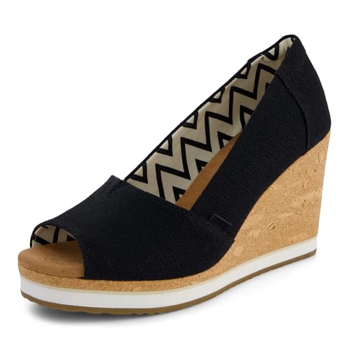 TOMS Womens Essential Wedge Black 9.5 Medium - image 1