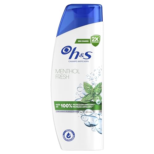 H&S Menthol Fresh Champú Anticaspa 330ml, para Uso Diario. Sensación de limpieza