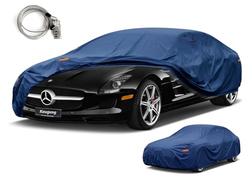 Image of Kaugung Heavy Duty Car Cover Custom Fit Μercedes-Βenz SLS AMG (2010-2014), Waterproof All Weather Resistant Outdoor Rain Dust Snow Protection with Anti-Theft Lock. (USA Warehouse, Within 3-7 Days)